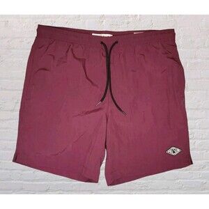 Pacsun Drawstring Lined Board Shorts Mens MED Maroon Beach Swim Surf